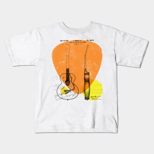 Vintage Retro Acoustic Guitar Design for musicians Kids T-Shirt